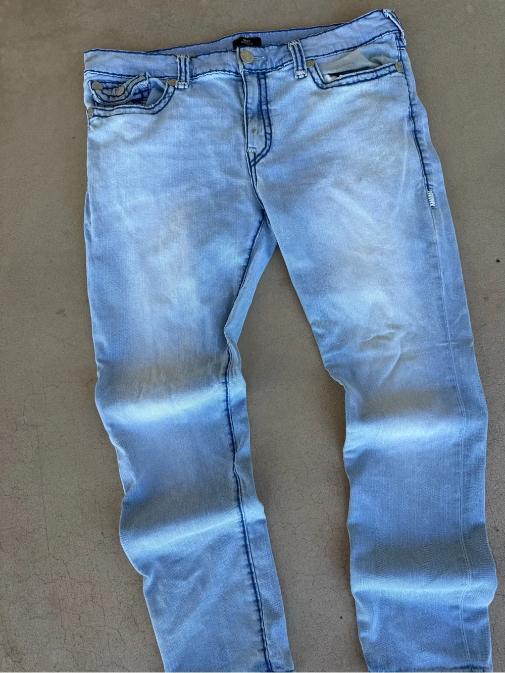 True Religion Rocco Relaxed Skinny Jeans Size 42 Light Wash